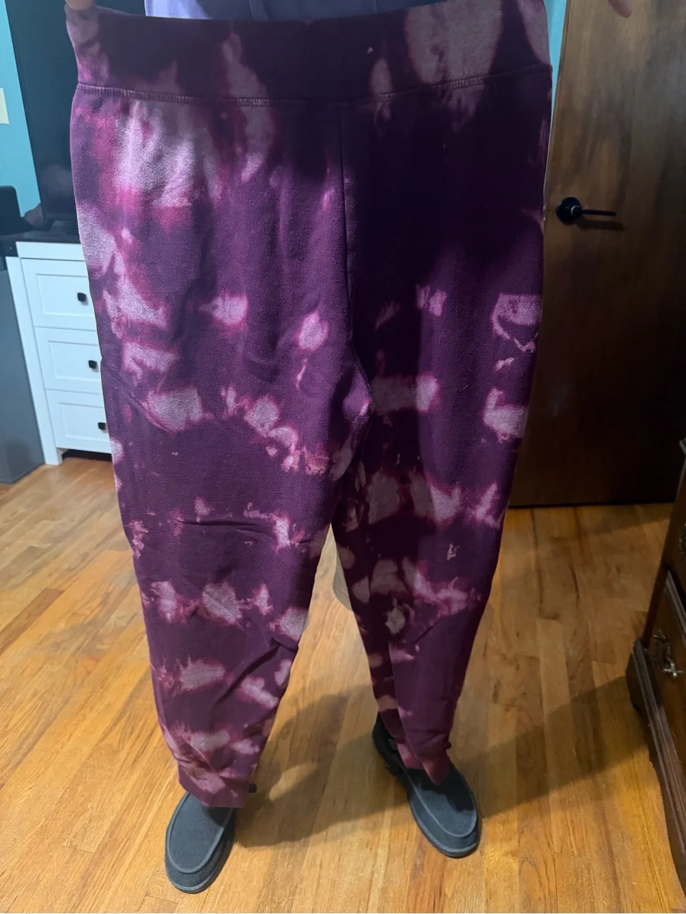Champion Mens Maroon Tie-Dye Sweatpants